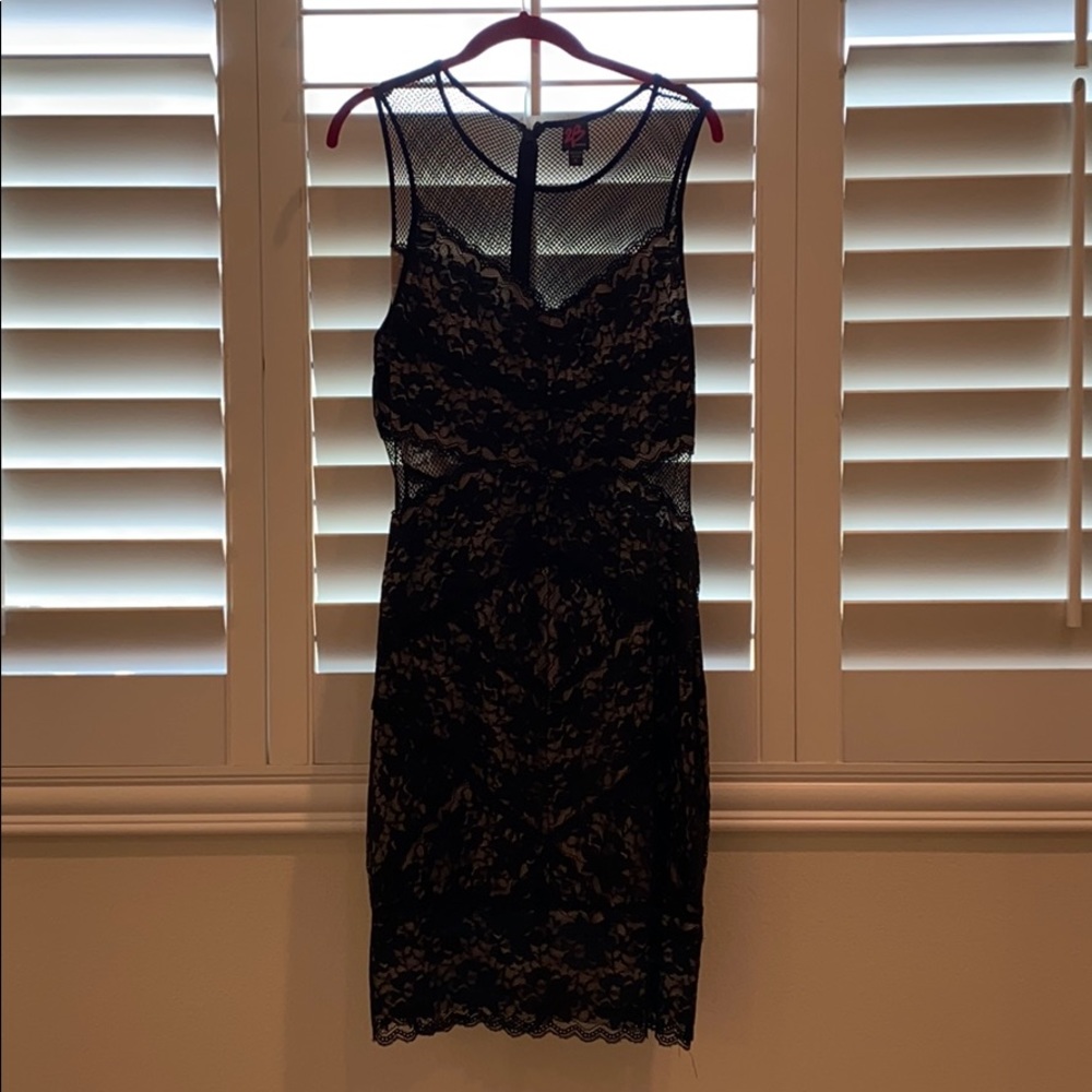 Bebe black lace mini dress